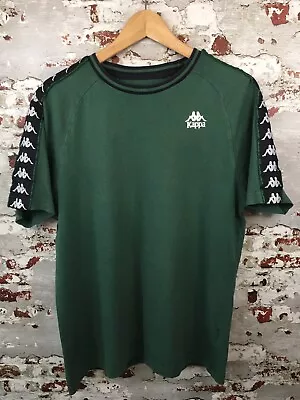 Vintage Kappa Green T Shirt Men’s Size Medium Sleeve Detail 90s Y2K Tiny Holes • £7.99