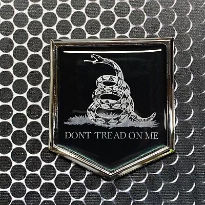 $10.99 • Buy DONT TREAD ON ME CHROME Emblem Proud Metallic Flag Car Domed Sticker 2 X 2.25 