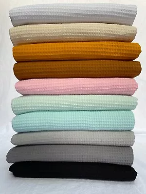 Cotton WAFFLE Pique Honeycombe Fabric Towel Bath Robe Material - 145cm Wide • £0.99