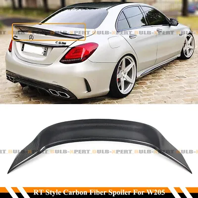 $159.99 • Buy For 2015-2021 Mercedes Benz W205 C63 Amg R Style Carbon Fiber Trunk Spoiler Wing