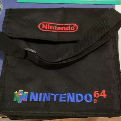 Nintendo 64 N64 Black  Carrying Shoulder Travel Bag Embroidered Vintage • $15