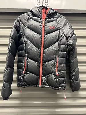 Mountain Hardwear Womens Puffer Jacket Black / Red Goose Down Fill Size Small • $59.99