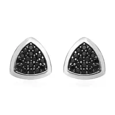 925 Sterling Silver Platinum Plated Natural Black Spinel Earrings Gift Ct 0.8 • $51.24