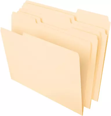 100 Ct File Folders Manila 1/3 Cut Assorted Top Tab Letter Size Office Pendaflex • $19.87