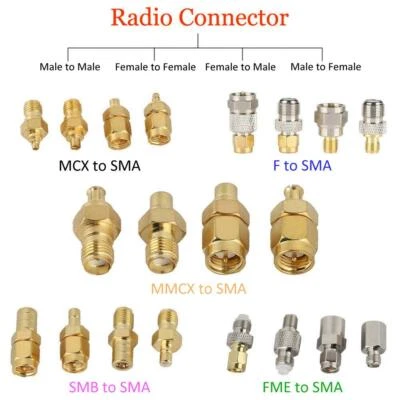 $7.51 • Buy SMB MCX MMCX FME Male To SMA Female Plug  Coaxial Antenna Connector Adapter