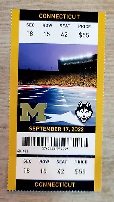 1 New Unused Michigan Wolverines Vs Uconn Football Ticket Stub Sept 17 2022 • $3.99