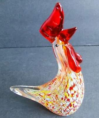 Murano Style Art Glass Colorful Rooster Chicken Figurine Paperweight NEW • $9.99