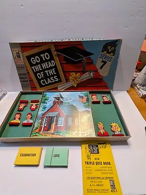 Vintage Board Game 1957 SERIES 8 GO TO THE HEAD OF THE CLASS Milton Bradley • $20