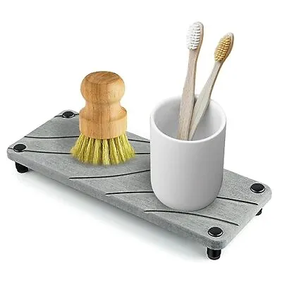 Instant Dry Sink Organizer Fast Drying Stone Sink Caddy For Kitchen Bathroom • $10.82