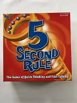 University Games 5 Second Rule Board Game Complete Excellent Condition • $14.95