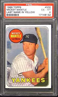 1969 Topps #500 Mickey Mantle PSA 6 • $495