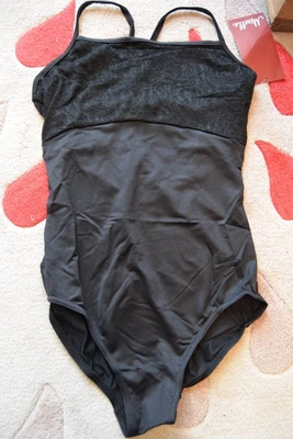 £15 • Buy Bloch Mirella Textured Lace Strap Back Leotard - Black   M403