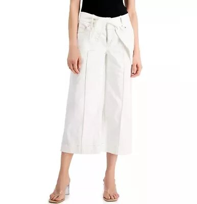 INC Womens 4 Bright White Tie Waist Culotte Pants NWT AC57 • $17.49