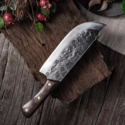 Hand Forged Cleaver Butcher Knife Meat Chopping Slaughter Knife Carbon Steel • $28.90