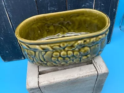 Vintage Fruit Motif Green Planter 7 X 3 Inches • $5.50