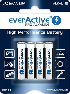 5x Everactive Pro Alkaline LR03 AAA 15 V Battery Micro 4er Pack • $6.28