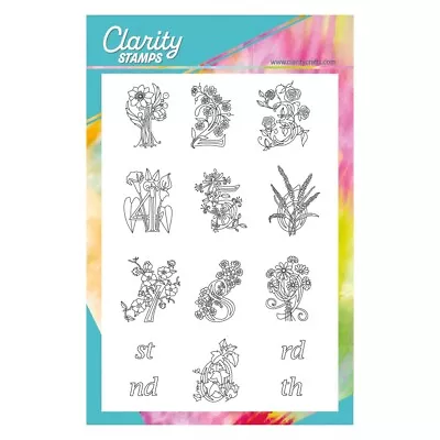 £18.50 • Buy Clarity Stamps Clear UnmountedStamps - Barbara's Bijou Floral Alphabet Or Number
