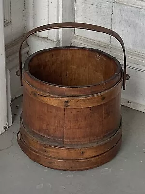 Vintage Antique Primitive Large Wood Wooden Shaker Firkin Sugar Bucket (16A) • $130