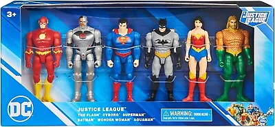 6 PK DC Justice League 4   Flash Cyborg Superman Aquaman Batman Wonder Woman WS1 • $18.99