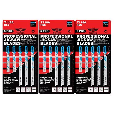 15 X TopsTools T118A Jigsaw Blades For Sheet Metal Fine Cut Dewalt Bosch Makita • £7.99