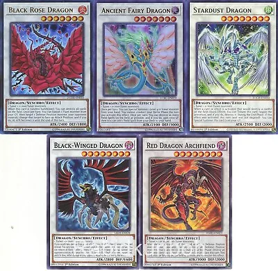 $15.95 • Buy Yugioh Signer Dragons Set - Stardust Black Rose Ancient Fairy Red Archfiend 5Ds
