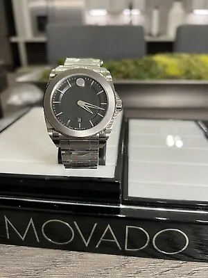 MOVADO Master 44MM S-Steel Titanium Black Dial Men's Watch 0606550 Brand New !!! • $1495