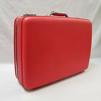 American Tourister Tiara 20  Suitcase Red Hard Case Travel Bag Vtg Retro KEY • $31.99