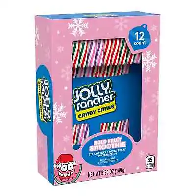 Jolly Rancher Bold Fruit Smoothie Flavored Christmas Candy Canes 12 Count • £10.95