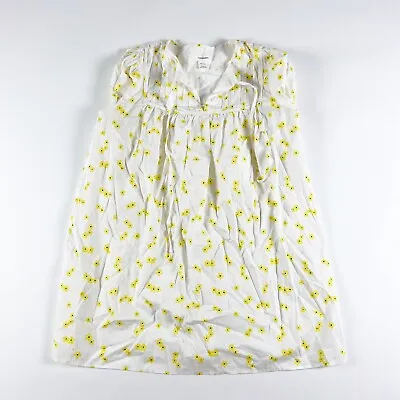 Glamorous White Yellow Micro Floral Flower Print Pattern Pintuck Mini Dress S • $15