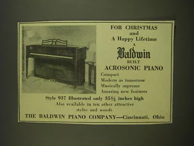 $16.99 • Buy 1938 Baldwin Acrosonic Piano Style 937 Ad - For Christmas And A Happy Lifetime