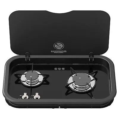 2 Burner Hob Long Sided Glass Lid Campervan Caravan Thetford Spinflo Topline 165 • £279.95