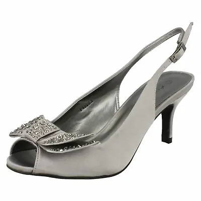 £9.99 • Buy  Anne Michelle Ladies Mid Heel Peep Toe Diamante Bow Vamp Court Shoes