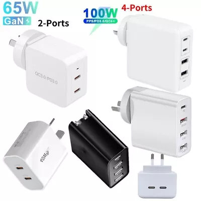 40W/65W/100W USB-C Fast Charger 2/4 Ports Type C Power Adapter For Phone Macbook • $20.99