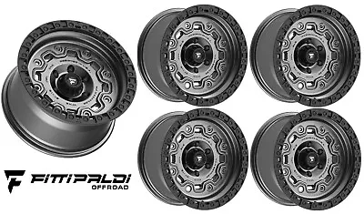 17 Fittipaldi Wheels Rims 17x9 5x127 Gunmetal Anthracite Black Lip Ring 5 Rhino • $1385