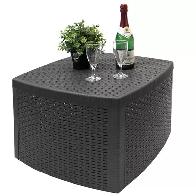 Rattan Indoor Outdoor Coffee Table Garden Furniture Bench Box Patio Side Snack • £29.99