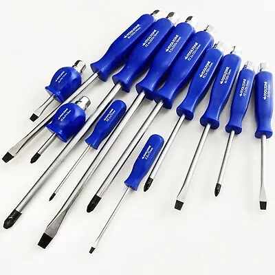 Magnetic Screwdriver Set With HEX Impact Bolster Handle Heavy Duty Screwdrivers • £13.99