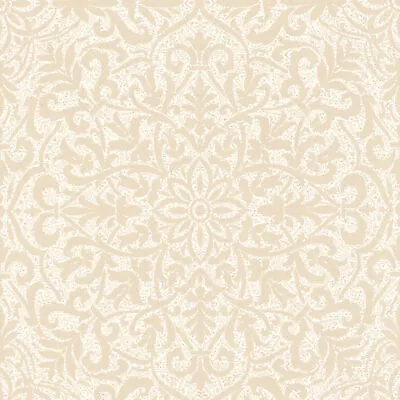 Fine Decor - Decorline Ivory Cream Intricate Textured Damask Feature Wallpaper • £1.99