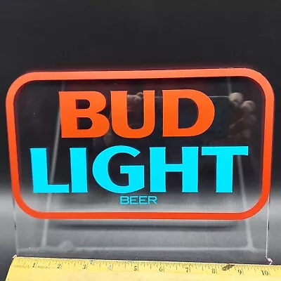  BUD LIGHT  RED Plexiglass Acrylic Beer Sign 10 1/2  X 8  X 1/4  • $22