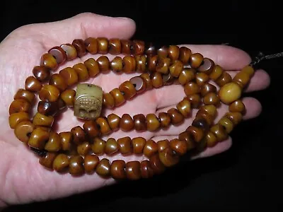 Nepal Tibet Buddhist 108 Miter Cut Drum Shaped Yak Bone Mala Prayer Beads (s9) • $156.60