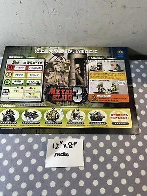 METAL SLUG 3 MINI MARQUEE  & FLIER 12x8  Inches For MVS NEO GEO Arcade System • $45