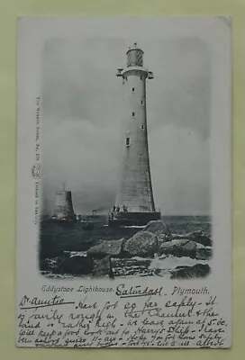 1 Old Postcard Of Eddystone Lighthouse Plymouth Devon. (1902) • £1
