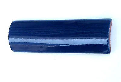 #s006) Ceramic Bullnose Molding Quarter Round Handmade Trim Tile Cobalt Blue • $1.50