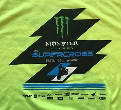 Monster Energy AMA Supercross FIM World Championship T-Shirt Green Size Large • $25