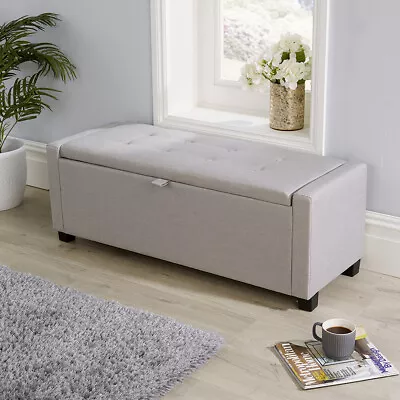 £89.99 • Buy Verona Ottoman Storage Blanket Box Hopsack Fabric Seat Bench Foot Stool Grey