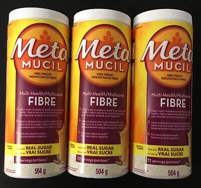 3-Pack-Metamucil 3 In 1 MultiHealth Fibre-Original Coarse Real Sugar. • $38.90