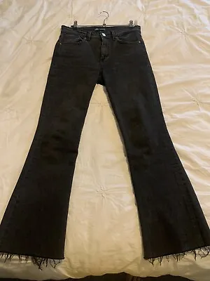 Zara Cropped Stretch Flare Jeans In Grey Denim Size EUR36/ AU8 • $15