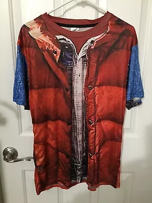 Marty McFly Costume T-shirt Size L BTTF Sublimated Print Polyester Spandex NWOT • $24.99