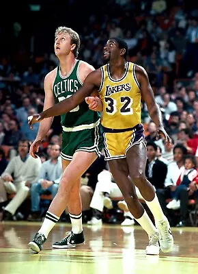 LARRY BIRD & MAGIC JOHNSON NBA - 8x10 PHOTO REPRINT • $7.64