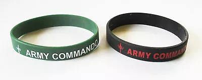 Army Commando Printed Silicone Wristband - White On Green Or Red On Dark Navy • £3.99