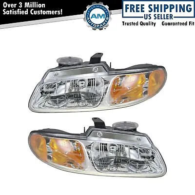 Headlights Headlamps Left & Right Pair Set For 96-99 Dodge Grand Caravan Voyager • $103.81